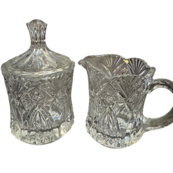 Vintage Crystal Creamer & Sugar Bowl Set - Picture 1 of 9